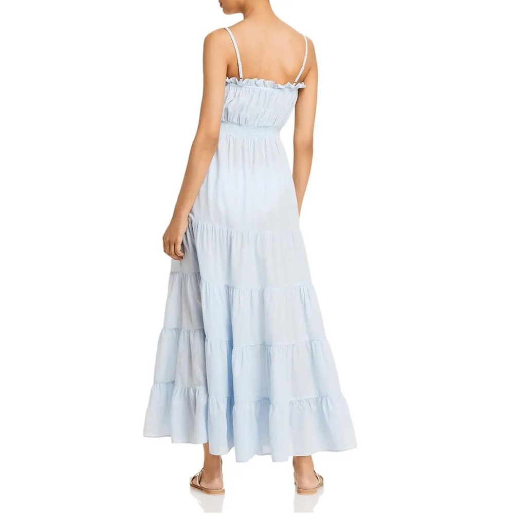 Aqua Swim Women's Cotton Tiered Dress Swim Cover-Up Blue $88 Size M - Picture 2 of 7